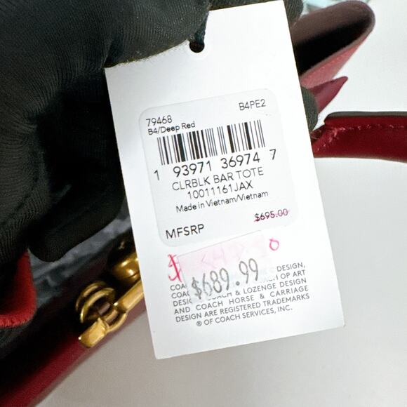 Coach 79468 Troupe Tote IN Deep Red - Picture 7 of 7